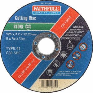 Faithfull Stone Cutting Disc 125mm 3.2mm 22mm