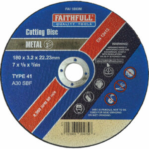Faithfull Metal Cut Off Disc 180mm 3.2mm 22mm