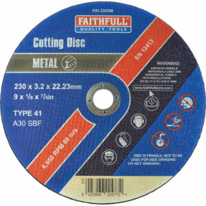 Faithfull Metal Cut Off Disc 230mm 3.2mm 22mm