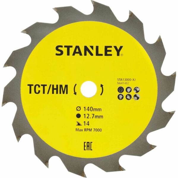 Stanley TCT Circular Saw Blade 140mm 14T 12.7mm