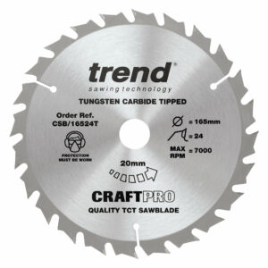 Trend CRAFTPRO Wood Cutting Cordless Saw Blade 165mm 24T 20mm