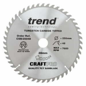 Trend CRAFTPRO Wood Cutting Saw Blade 250mm 48T 30mm