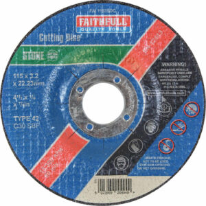 Faithfull Depressed Centre Stone Cutting Disc 115mm 3.2mm 22mm