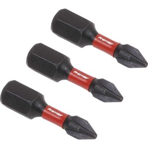 Sealey Impact Power Tool Phillips Screwdriver Bits PH1 25mm Pack of 3