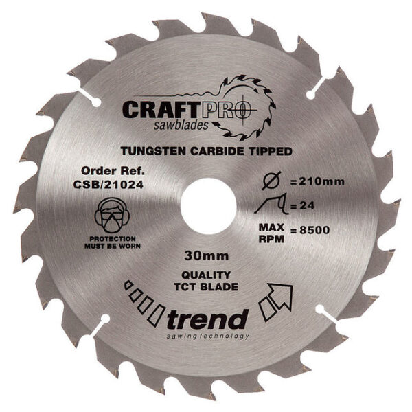 Trend CSB/21024 Craft Saw Blade 210x30mm 24T