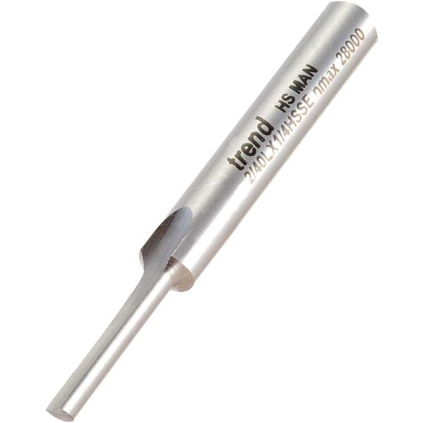 Trend HSS Single Flute Straight Cut Router Cutter 4.8mm 19mm 1/4"