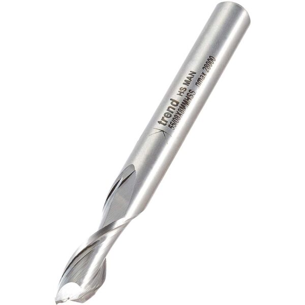Trend HSS Spiral Up Cut Router Cutter 8mm 19mm 8mm Trend HSS Spiral Up Cut Router Cutter 8mm 19mm 8mm