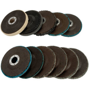 11 Piece 115mm Polishing and Flap Disc Set