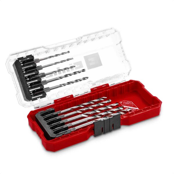 Einhell 10 Piece Hex Shank HSS Drill Bit Set in S Case