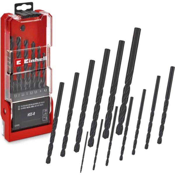 Einhell 13 Piece HSS-R Drill Bit Set Einhell 13 Piece HSS-R Drill Bit Set