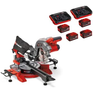 Einhell TE-SM 36/8 L Li 36v Cordless Sliding Compound Mitre Saw 216mm 4 x 6ah Li-ion Twin or Dual Battery Charger No Case