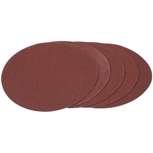 Draper 180mm Hook and Loop Aluminium Oxide Sanding Discs 180mm 100g Pack of 5