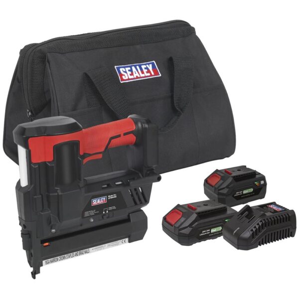 Sealey CP20VNG 20v Cordless Nail and Staple Gun 1 x 2ah & 1 x4ah Li-ion Battery Charger Bag