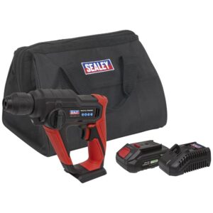Sealey CP20VSDS 20v Cordless SDS Rotary Hammer Drill 1 x 2ah Li-ion Battery Charger Bag